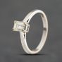 Second Hand 18ct White Gold 0.50ct Emerald Cut Diamond Solitaire Ring 41483092