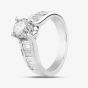 Second Hand 18ct White Gold Brilliant Diamond Enhanced Shoulder Set Solitaire Ring 4148416