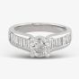 Second Hand 18ct White Gold Brilliant Diamond Enhanced Shoulder Set Solitaire Ring 4148416
