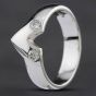 Second Hand Platinum 0.16ct Brilliant Diamond Sharp Point Wishbone Ring 4148516