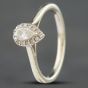 Second Hand 9ct White Gold 0.33ct Pear Cut Diamond Pear Shape Cluster Ring 414858281