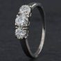 Second Hand 18ct White Gold 0.75ct Brilliant Cut Diamond Three Stone Ring 4148698