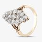 Second Hand Antique Yellow Gold Old Cut Diamond Marquise Shaped Cluster Ring 4148894
