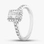Second Hand Platinum 1.04ct Multi-Cut Diamond Shoulder Set Cluster Ring 4148909
