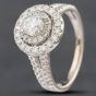 Second Hand 18ct White Gold 0.84ct Brilliant Cut Diamond Halo Ring 4148921