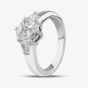 Second Hand 18ct White Gold Diamond Marquise & Trillian Cut Cluster Ring 4148965