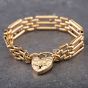 Second Hand 9ct Yellow Gold 3 Bar 8 Inch Gate Bracelet 41531049