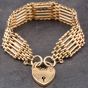 Second Hand 9ct Yellow Gold Six Bar 7.5 Inch Gate Bracelet 41531055