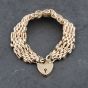 Second Hand 9ct Yellow Gold Rope Figure Of Eight Pattern 8 Inch Gate Bracelet 41531068