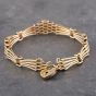 Second Hand 9ct Yellow Gold Fan Design 5 Bar 7.5 Inch Gate Bracelet 41531073