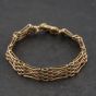 Second Hand 9ct Two Colour Gold Scroll Engraved Infinity Cross Pattern 8 Inch Gate Bracelet 41531081
