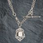 Second Hand Antique Silver T Bar And Engravable Shield Albert Chain 4155084