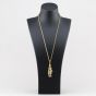 Second Hand 9ct Yellow Gold Cubic Zirconia Clown Gemstone Pendant & 24 Inch Belcher Chain 415602163141