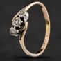 Second Hand Vintage Yellow Gold Brilliant Cut Diamond Crossover Three Stone Ring 4158433