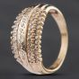 Second Hand 9ct Yellow Gold 0.25ct Diamond Five Row Dress Ring 4158551