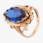 Second Hand 9ct Yellow Gold Marquise Cut Synthetic Blue Spinel Solitaire Ring 4163904