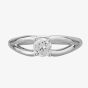 Second Hand 9ct White Gold Cubic Zirconia Open Shoulder Solitaire Ring 4163970