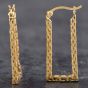 Second Hand Yellow Gold Oblong Fancy Hoop Earrings 4165001189