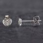 Second Hand 9ct White Gold Diamond Heart Stud Earrings 4165001201