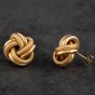 Second Hand 9ct Yellow Gold Large Knot Stud Earrings 4165214