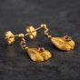 Second Hand Yellow Gold Pink Tourmaline Dropper Earrings 4165560