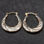 Second Hand 9ct Gold Two Colour Oval Creole Earrings 4165833