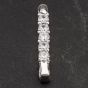 Second Hand 9ct White Gold Cubic Zirconia Long Bar Pendant 4166273