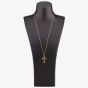 Second Hand 9ct Rose Gold Large Hollow Engraved Cross 24" Trace Chain 4166689