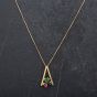 Second Hand 18ct Yellow Gold 18" Diamond Ruby Sapphire Emerald Set Fancy Boxlink Necklace 4166808