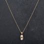 Second Hand 9ct Yellow Gold 18" Cultured Pearl and Diamond Set Fancy Trace Link Necklace 4166837