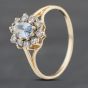 Second Hand 9ct Yellow Gold Synthetic Blue Spinel & Cubic Zirconia Oval Cluster Ring 41671515
