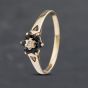 Second Hand 9ct Yellow Gold Sapphire & Diamond Flower Cluster Ring 41671544