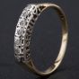 Second Hand 9ct Yellow Gold Illusion Set Diamond Half Eternity Inscripted Ring 4167327