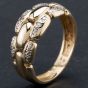 Second Hand 14ct Yellow Gold Brilliant Cut Diamond Chain Link Dress Ring 4167342