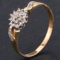 Second Hand 9ct Yellow Gold Brilliant Cut Diamond Round Cluster Ring 4167344