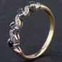 Second Hand 9ct Yellow Gold Brilliant Cut Diamond and Sapphire Half Eternity Ring 4167349