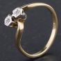 Second Hand 9ct Yellow Gold Brilliant Cut Diamond Crossover Twist Dress Ring 4167353