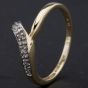 Second Hand 9ct Yellow Gold Fancy Half Wishbone Wave Style Dress Ring 4167380