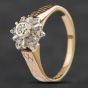 Second Hand Vintage Yellow Gold Brilliant Cut Diamond Cluster Ring 4167959