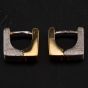 Second Hand 18ct Yellow Gold Brushed Finish White Gold Square Hinged Earrings 4183775