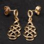 Second Hand 9ct Yellow Gold Celtic Dropper Earrings 4183823