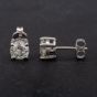 Second Hand 18ct White Gold 4 Claw Set Round Brilliant Cut Diamond Single Stone Stud Earrings 4183845
