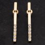 Second Hand 9ct Yellow Gold Cubic Zirconia Bar Dropper Earrings 4183854