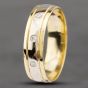 Second Hand 9ct Two Colour Gold Brilliant Cut Diamond 7mm Wedding Ring 41871349