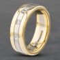 Second Hand 18ct Two Colour Gold Princess Cut Diamond 7mm Wedding Ring 41871381