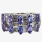 Second Hand 18ct White Gold Tanzanite and Diamond Multi Row Ring 4212889
