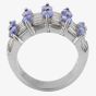 Second Hand 18ct White Gold Tanzanite and Diamond Multi Row Ring 4212889