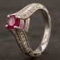Second Hand 18ct White Gold 0.76ct Ruby & 0.50ct Diamond Ring 4232010
