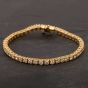 Second Hand 14ct Yellow Gold Diamond Tennis Bracelet 4307070