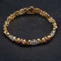Second Hand 9ct Yellow Gold 1.50ct Ruby & 0.75ct Brilliant Cut Diamond Stone Set Bracelet 4307086